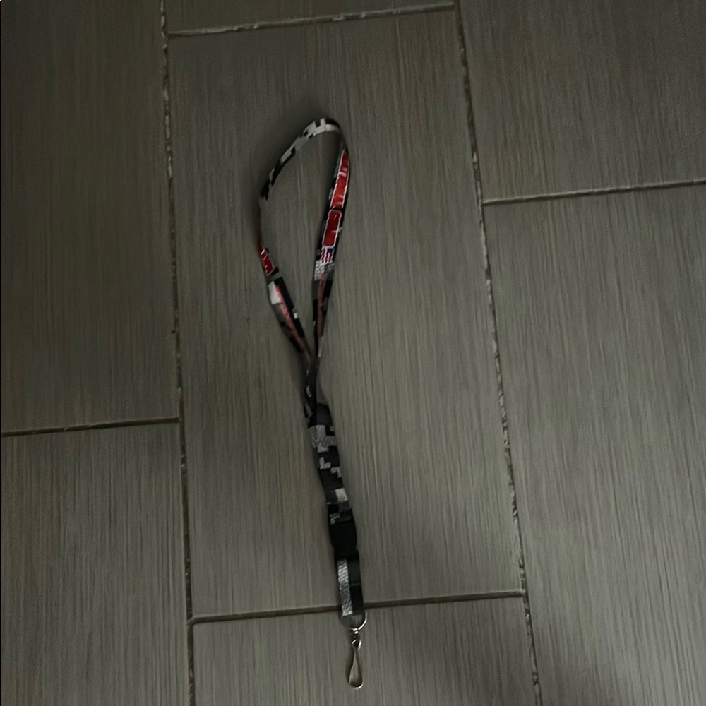 Black and Red Lanyard with Clip